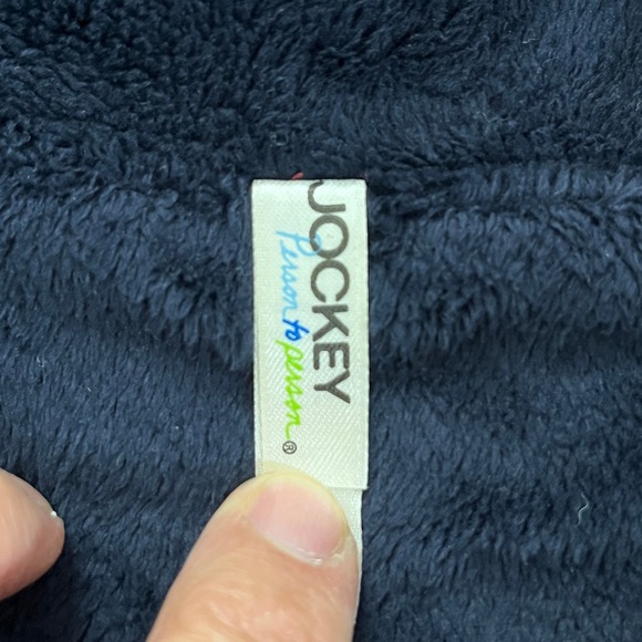 Jockey Women's L Velour Lounge Set Navy Shell Buttons Jacket Pants Y2K CozyCore - Picture 8 of 8